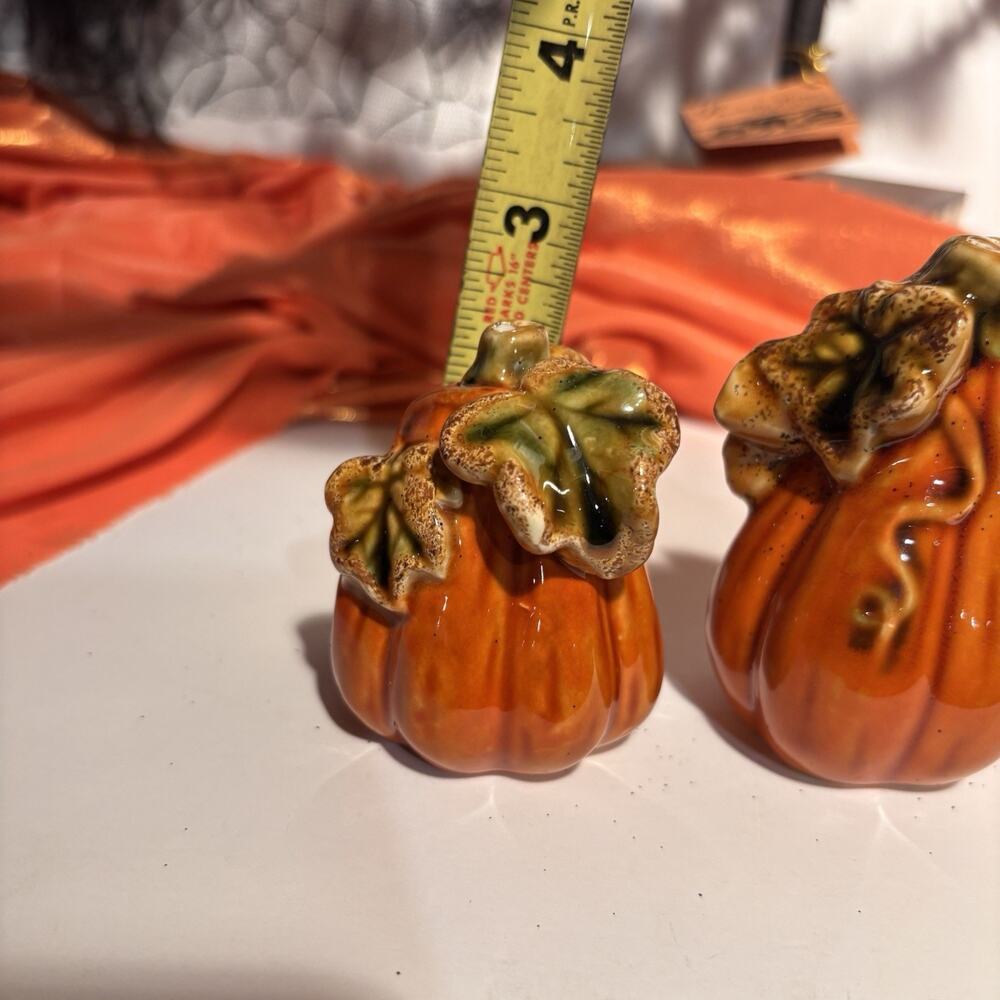 Pumpkin & Gourd Autumn Thanksgiving Fall Salt & Pepper Shakers Set - New - Picture 4 of 6
